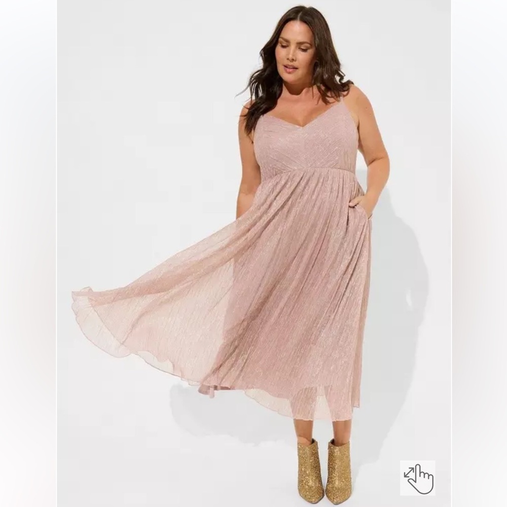 torrid Blush Pink Shimmer Midi Dress